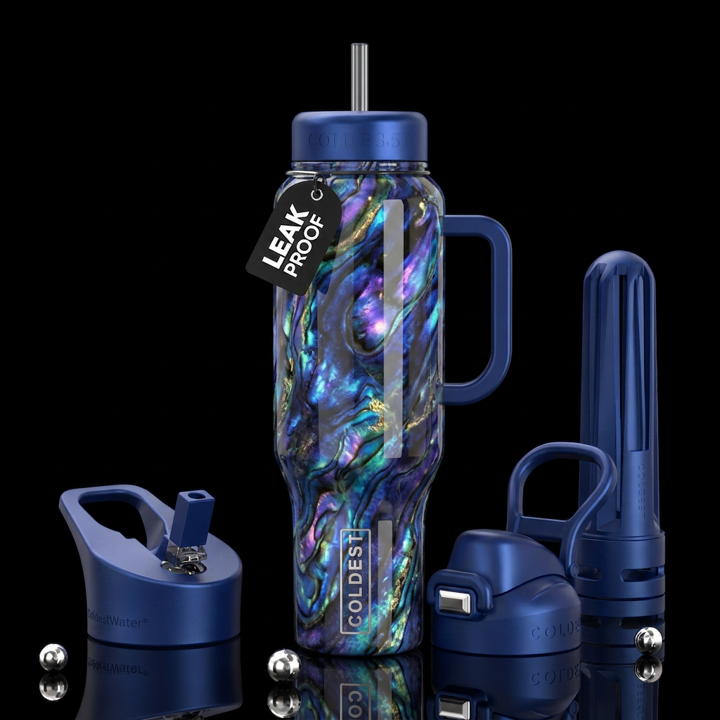 Enchanted Marbled magic, shiny, glossy, trompe-l'œ... water bottle design