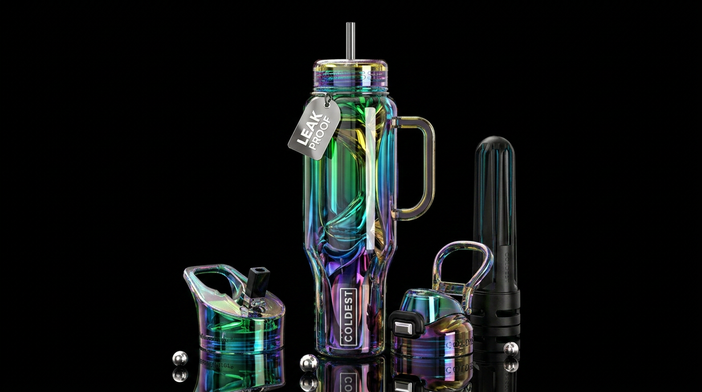 paradigm,glossy, trompe-l'œil, beautiferous water bottle design