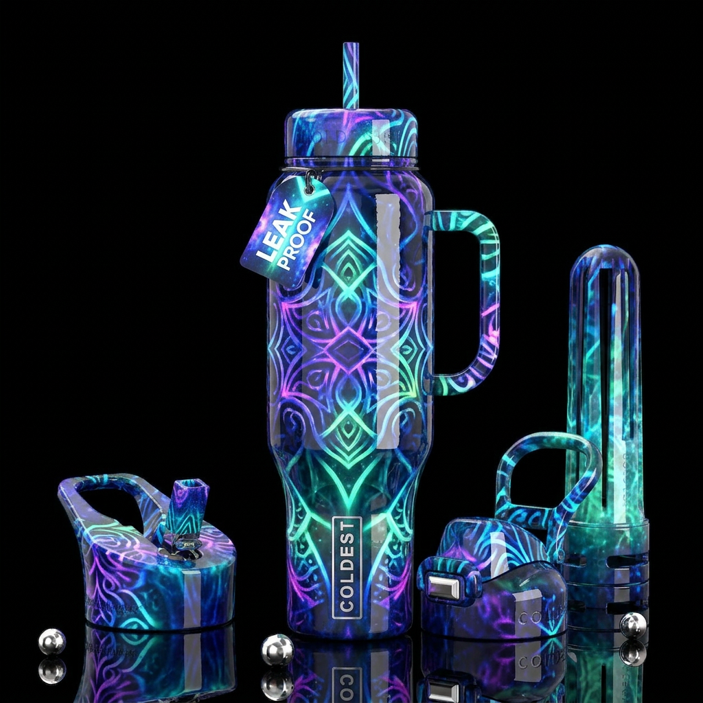 paradigm,glossy, trompe-l'œil, beautiferous, glow ... water bottle design