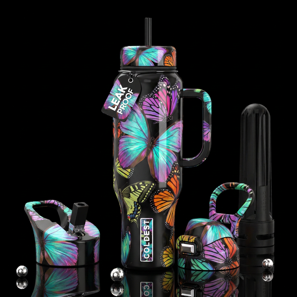 paradigm,glossy, trompe-l'œil, beautiferous,, prov... water bottle design