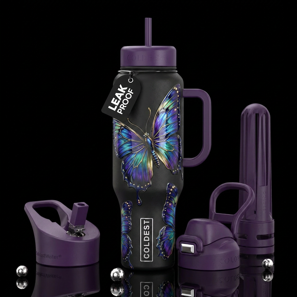 paradigm,glossy, trompe-l'œil, beautiferous,, prov... water bottle design