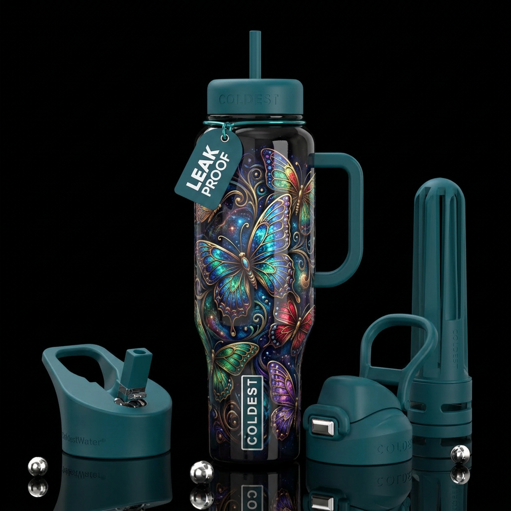 paradigm,glossy, trompe-l'œil, beautiferous,, prov... water bottle design