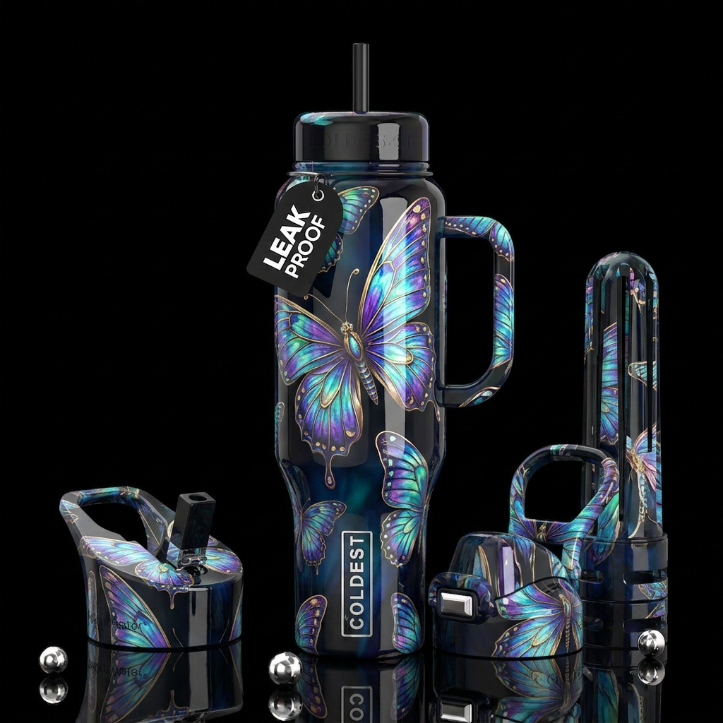 paradigm,glossy, trompe-l'œil, beautiferous,, prov... water bottle design