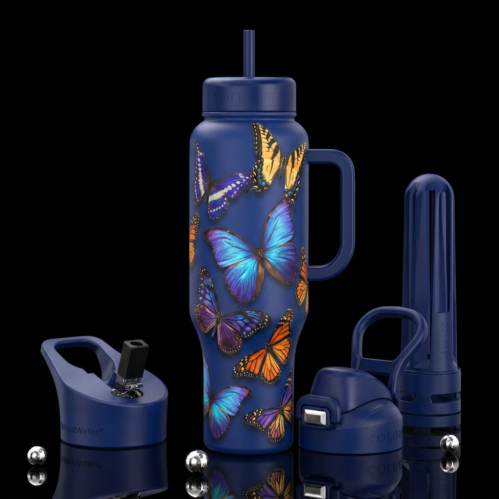 paradigm,glossy, trompe-l'œil, beautiferous,, prov... water bottle design