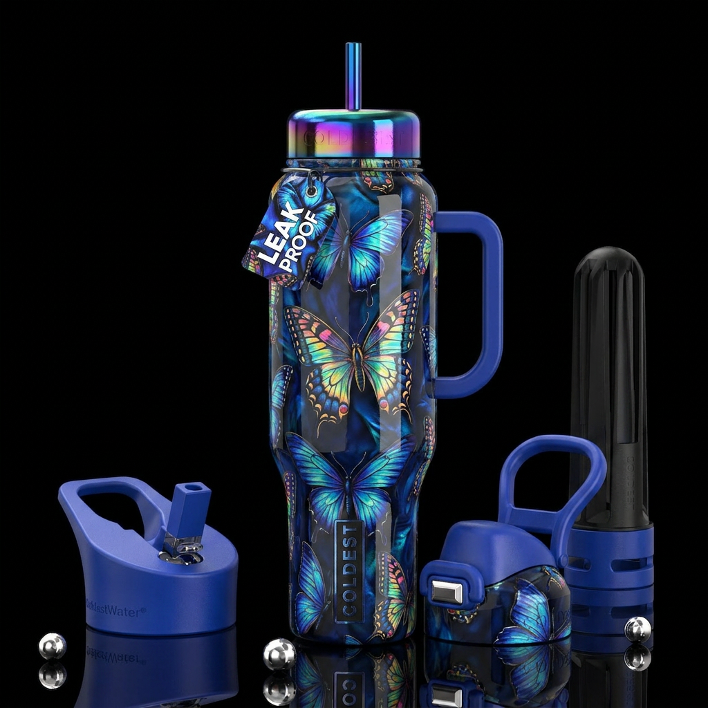 paradigm,glossy, trompe-l'œil, beautiferous,, prov... water bottle design