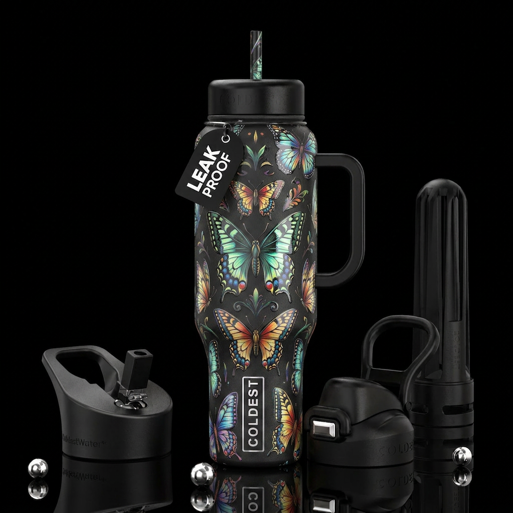 paradigm,glossy, trompe-l'œil, beautiferous,, prov... water bottle design