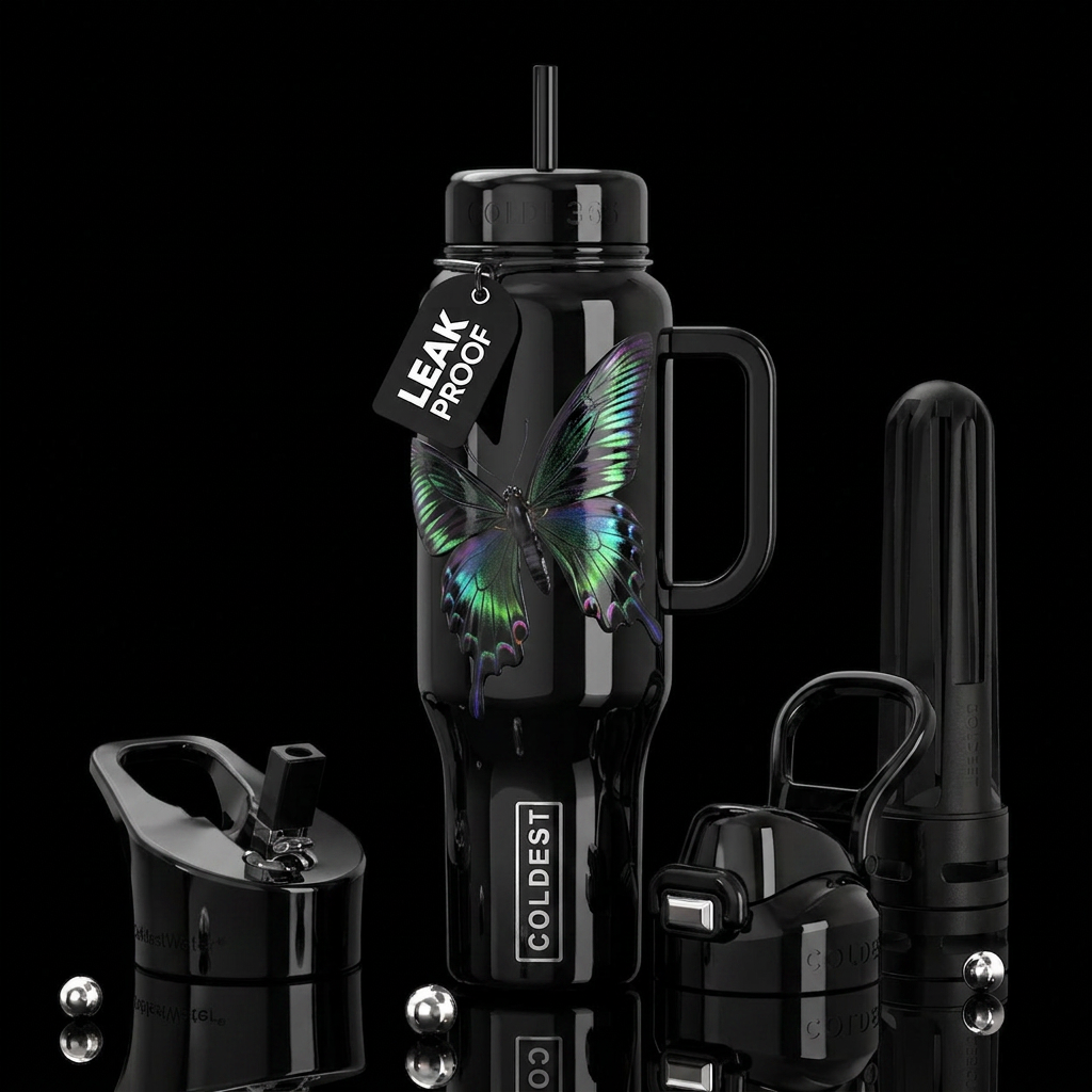 paradigm,glossy, trompe-l'œil, beautiferous,, prov... water bottle design