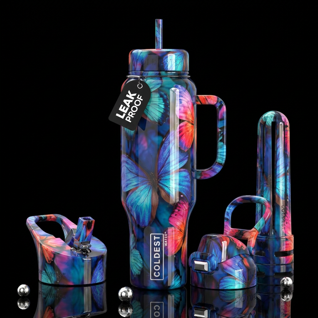 paradigm,glossy, trompe-l'œil, beautiferous,, prov... water bottle design