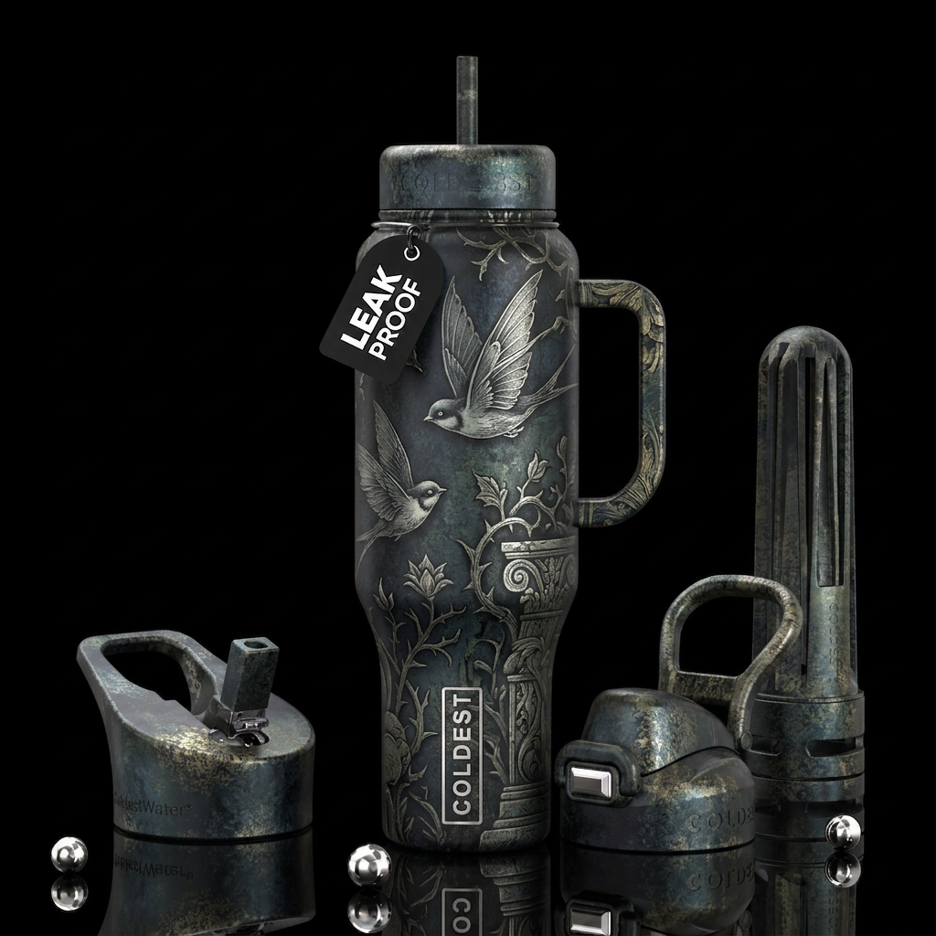 paradigm,glossy, trompe-l'œil, beautiferous,, prov... water bottle design