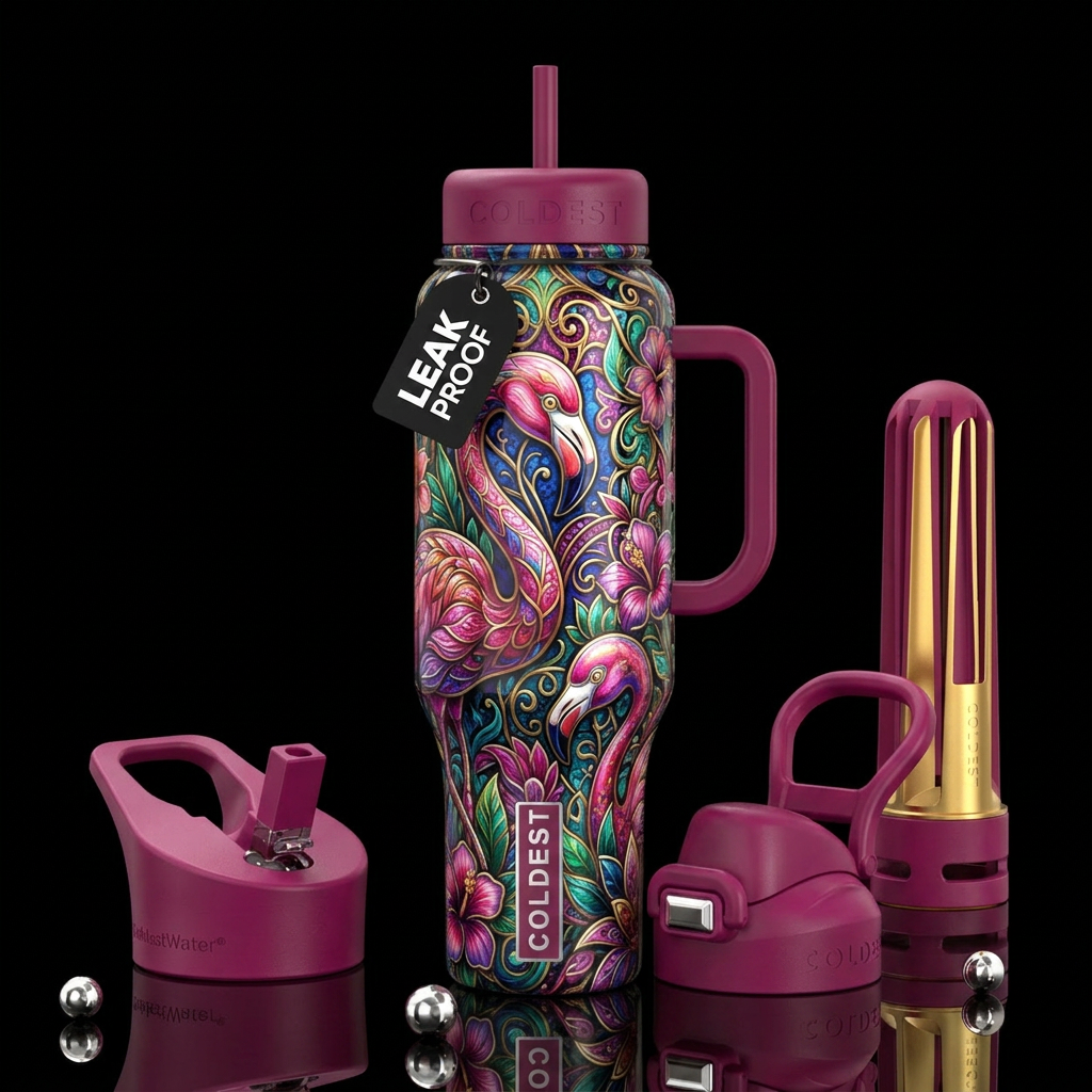 paradigm,glossy, trompe-l'œil, beautiferous,, prov... water bottle design