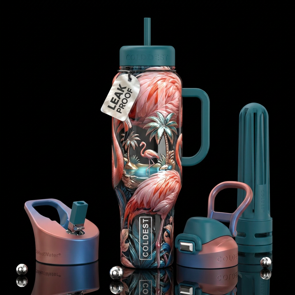 paradigm,glossy, trompe-l'œil, beautiferous,, prov... water bottle design