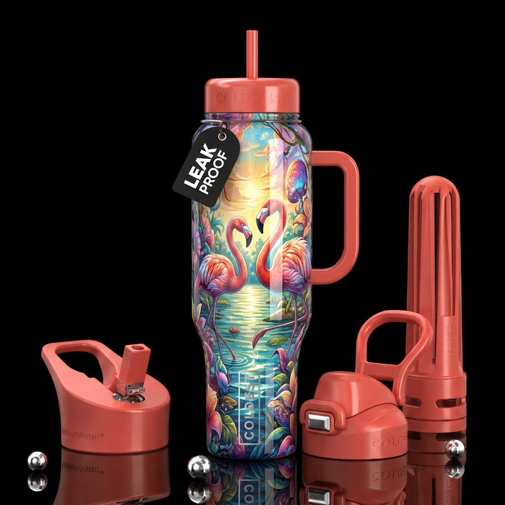 paradigm,glossy, trompe-l'œil, beautiferous,, prov... water bottle design
