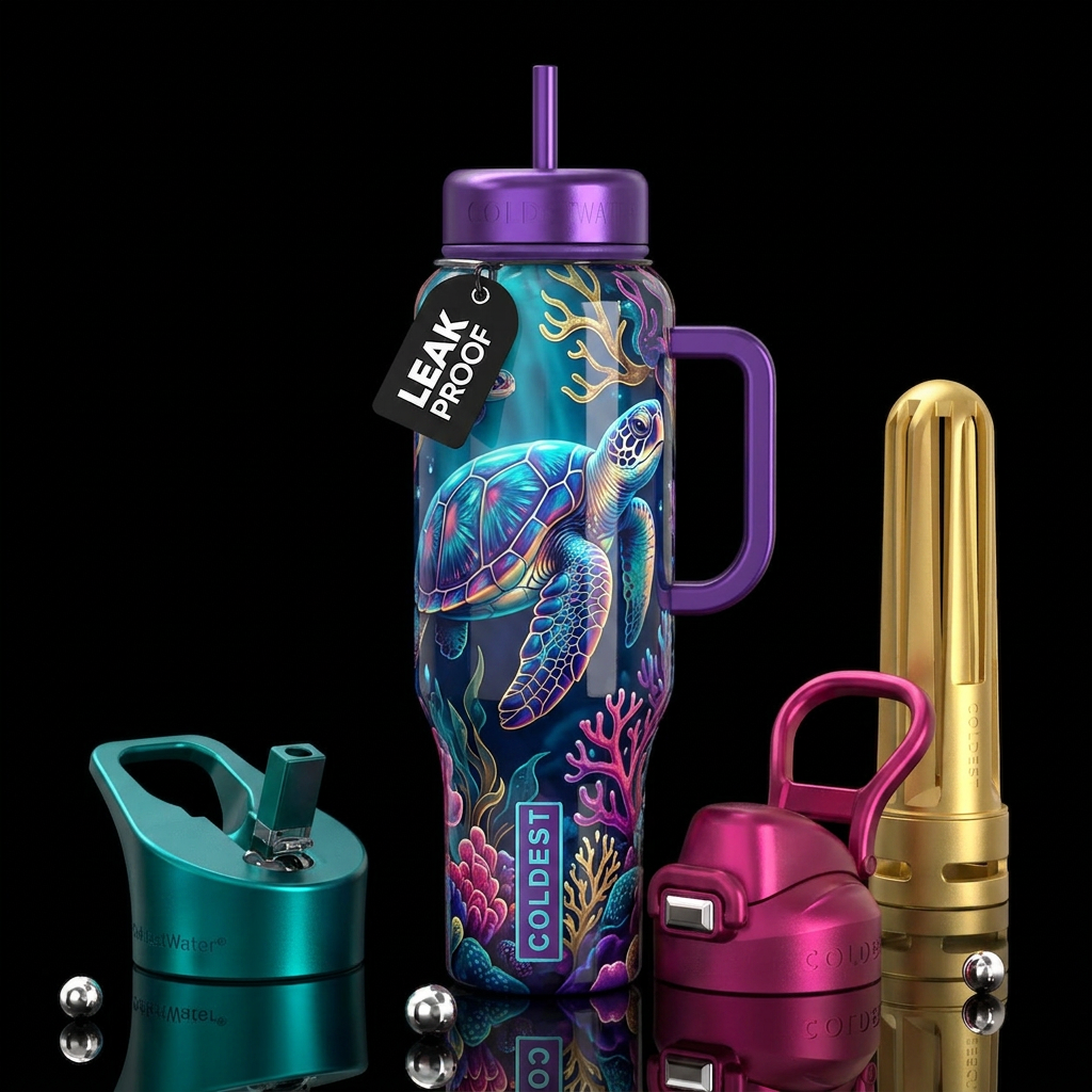 paradigm,glossy, trompe-l'œil, beautiferous,, prov... water bottle design