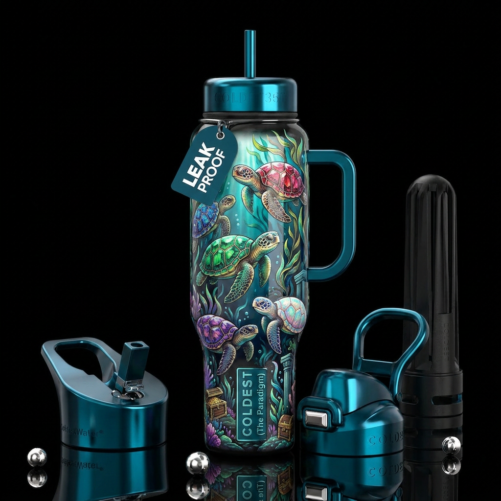 paradigm,glossy, trompe-l'œil, beautiferous,, prov... water bottle design