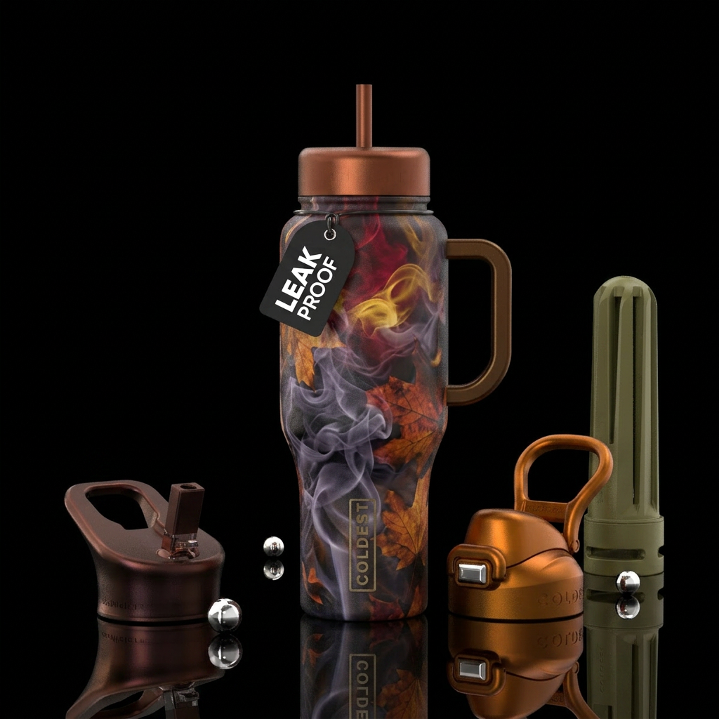 Smokey autumn water bottle design