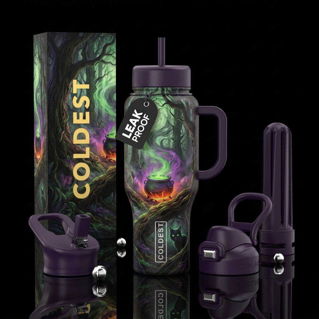Witchy water bottle design