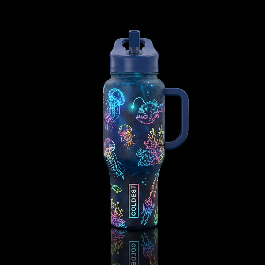 sea creature water bottle design