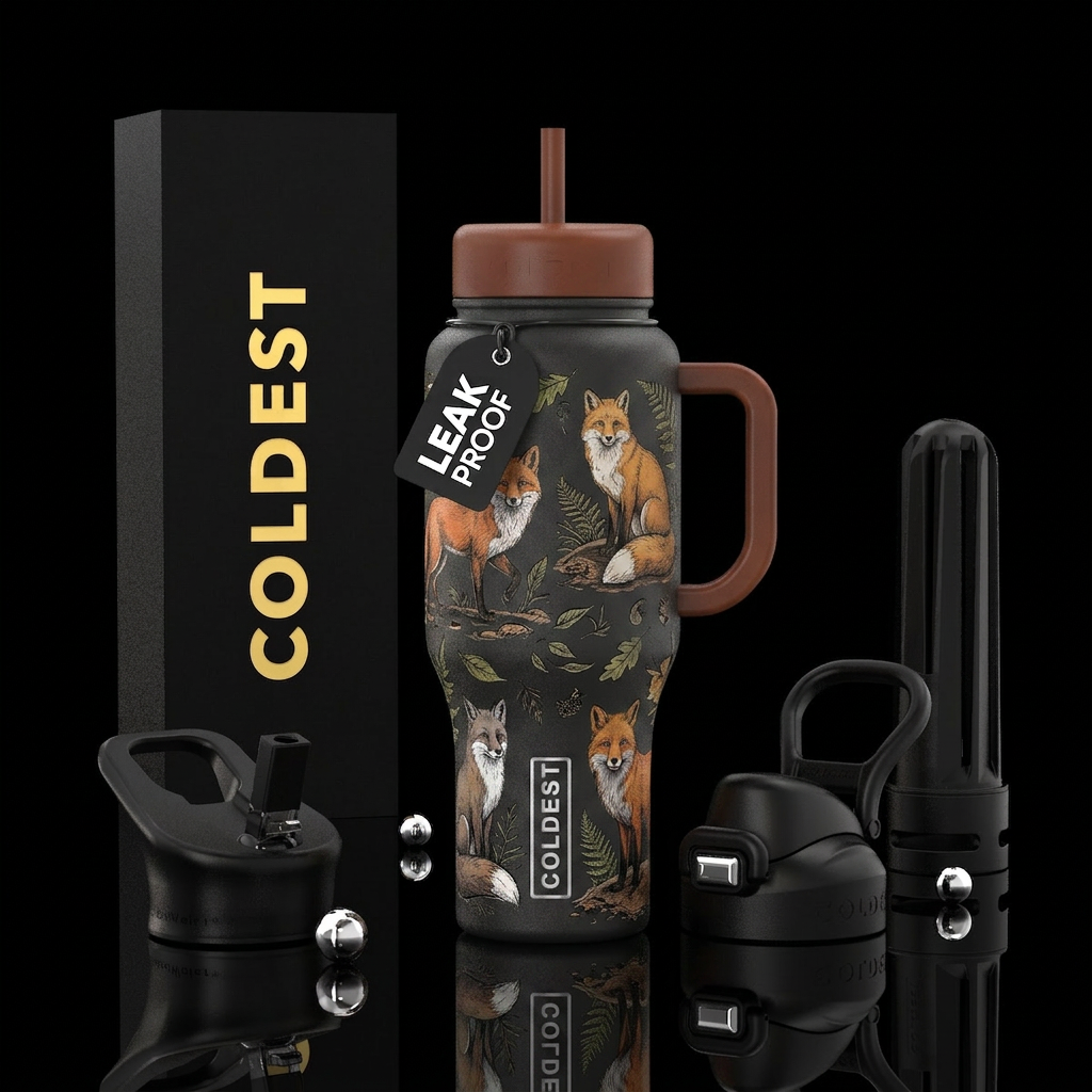 Foxes water bottle design