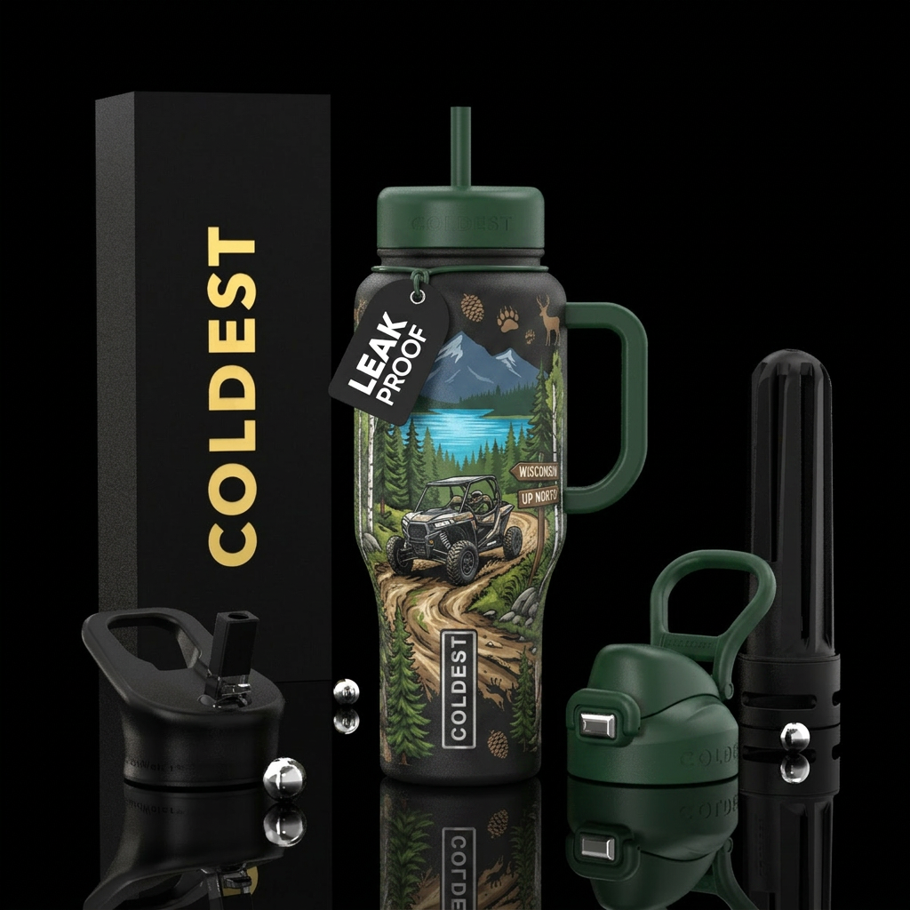 Utv, utv trail, natural look, wisconsin, up north water bottle design