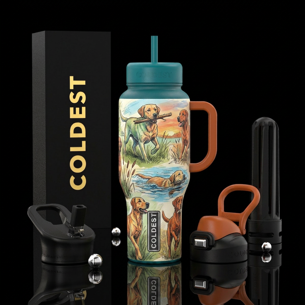 Labrador water bottle design