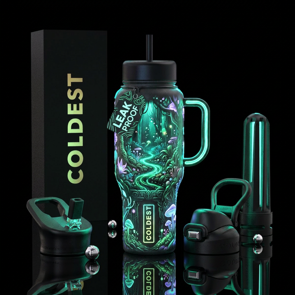 magical forest water bottle design