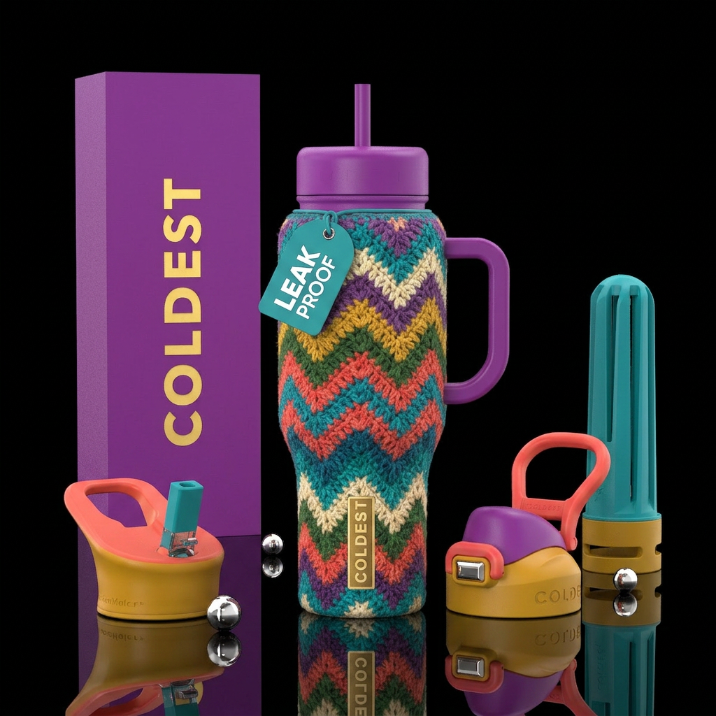 Crotchet, chevron pattern,  all over design water bottle design