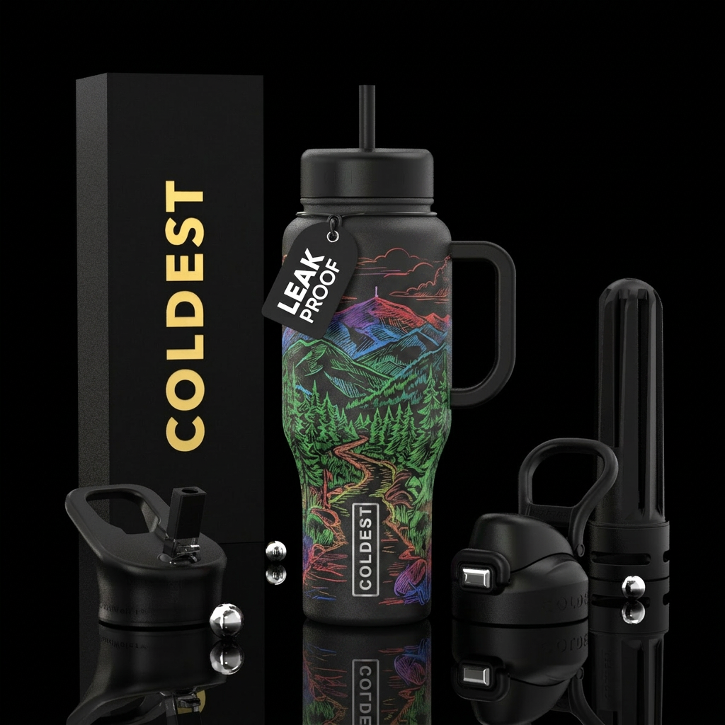 White Mountain national forest inspired water bottle design