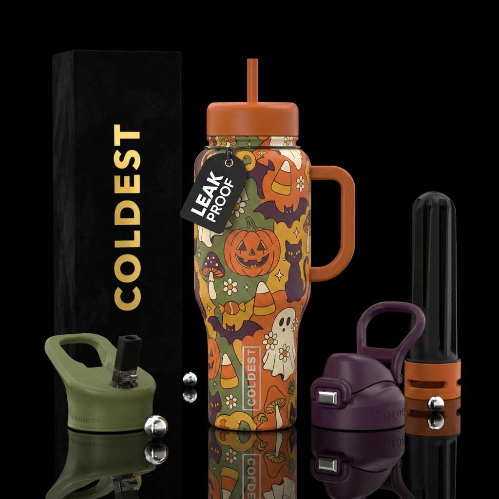 1970s halloween water bottle design