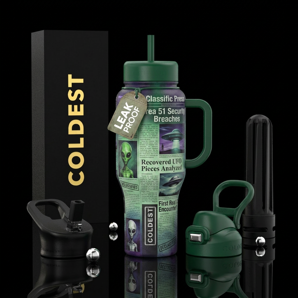 Area 51 conspiracy water bottle design