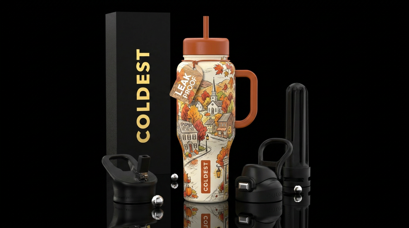 Autumn water bottle design