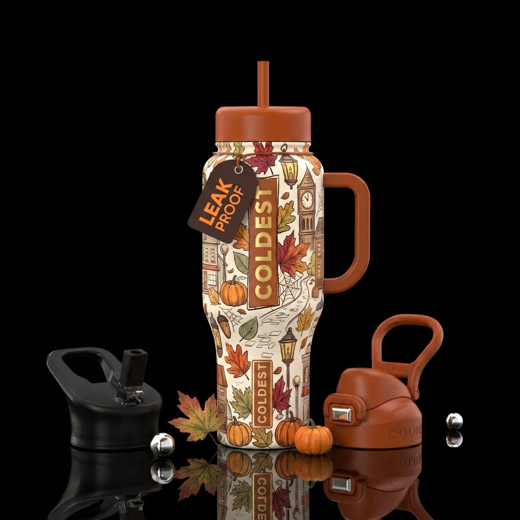 Autumn water bottle design