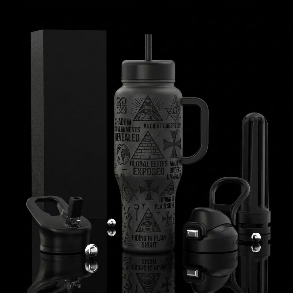 Secret societies water bottle design