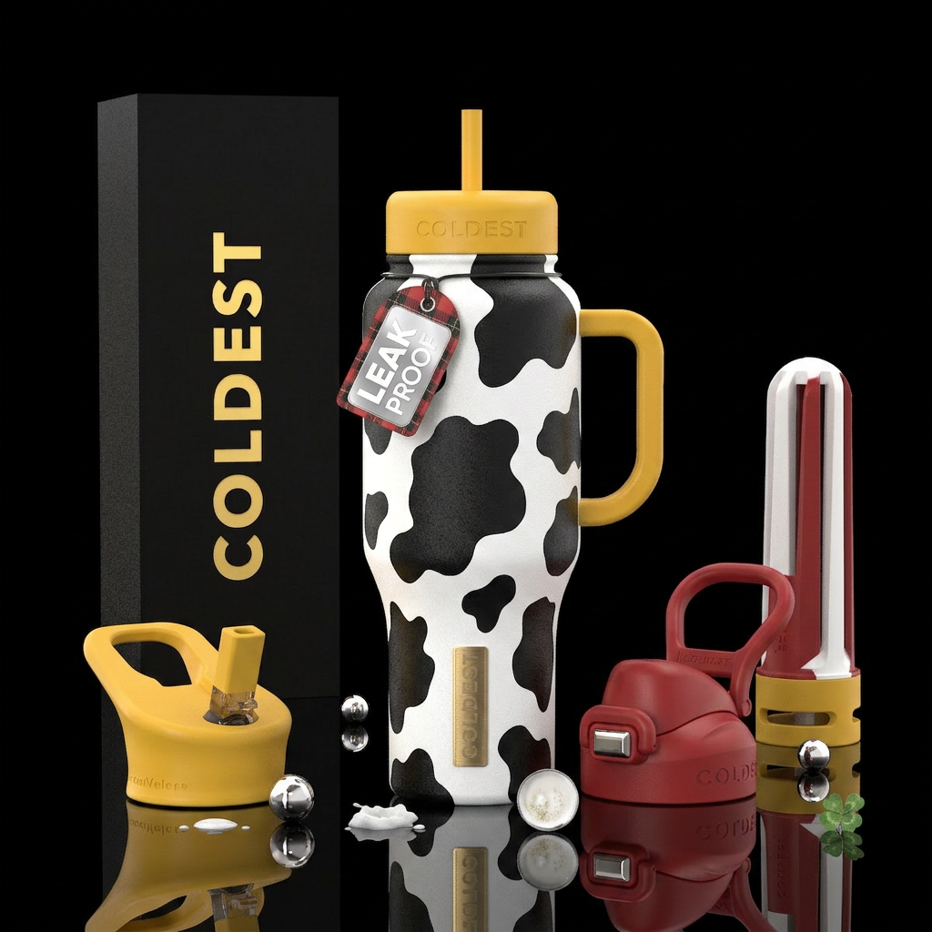 Cow inspired water bottle design