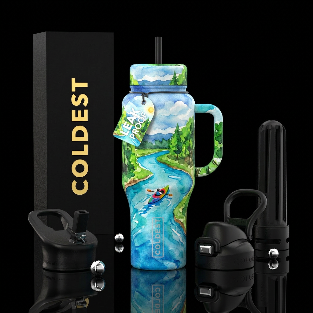 Wisconsin River summer water bottle design