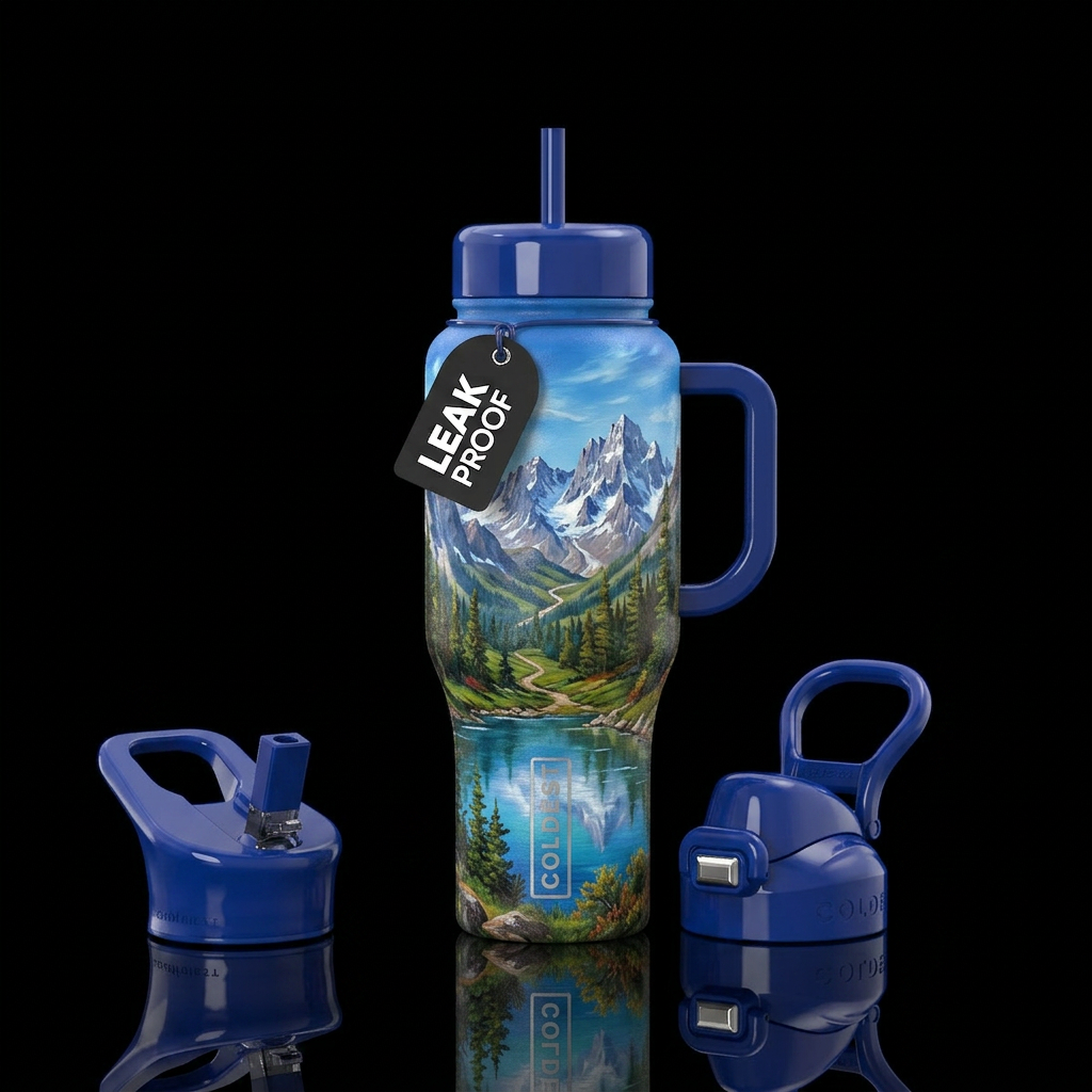 Mountains water bottle design