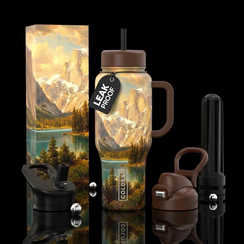 Sierra mountains painti... water bottle design