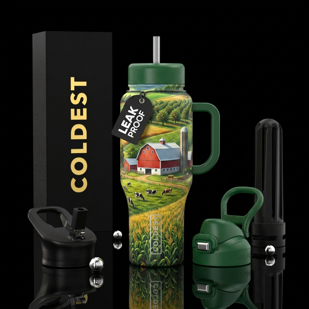Wisconsin farm land water bottle design