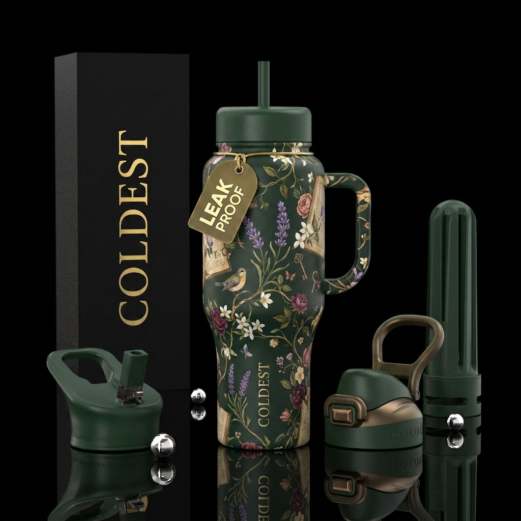 Flower garden water bottle design