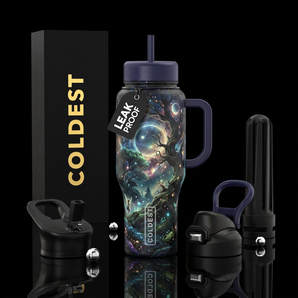 Forest magic water bottle design