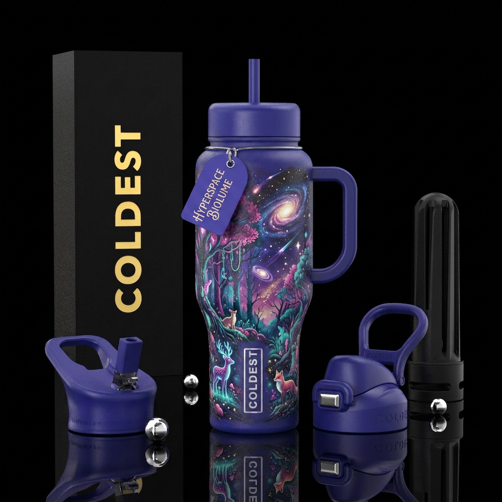 Fantasy forest water bottle design