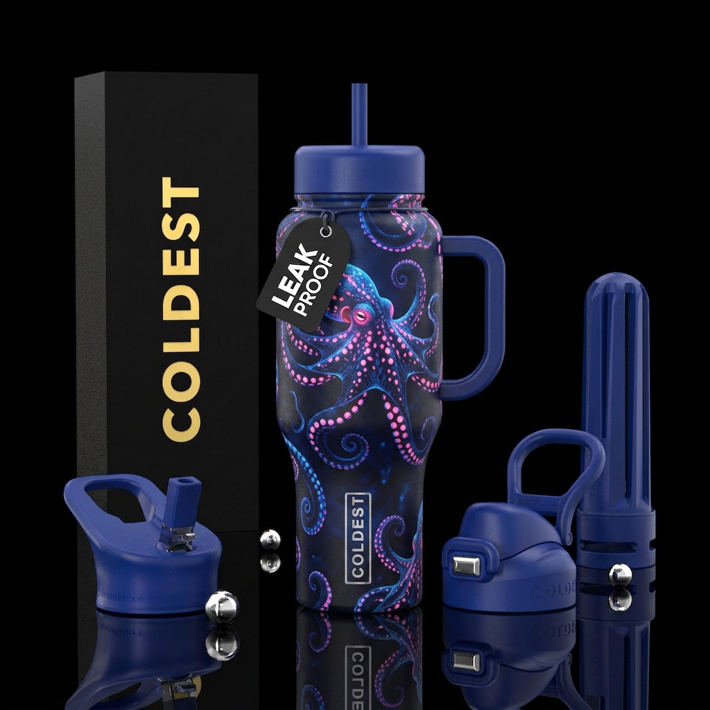 Glowie octopus 🐙 water bottle design