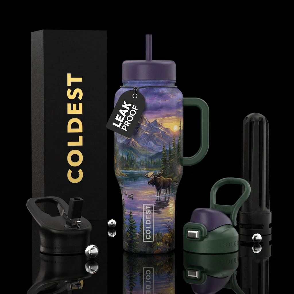 Mountain moose 🫎 water bottle design