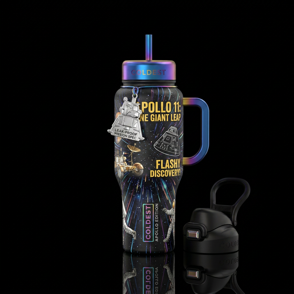 Apollo 11 water bottle design