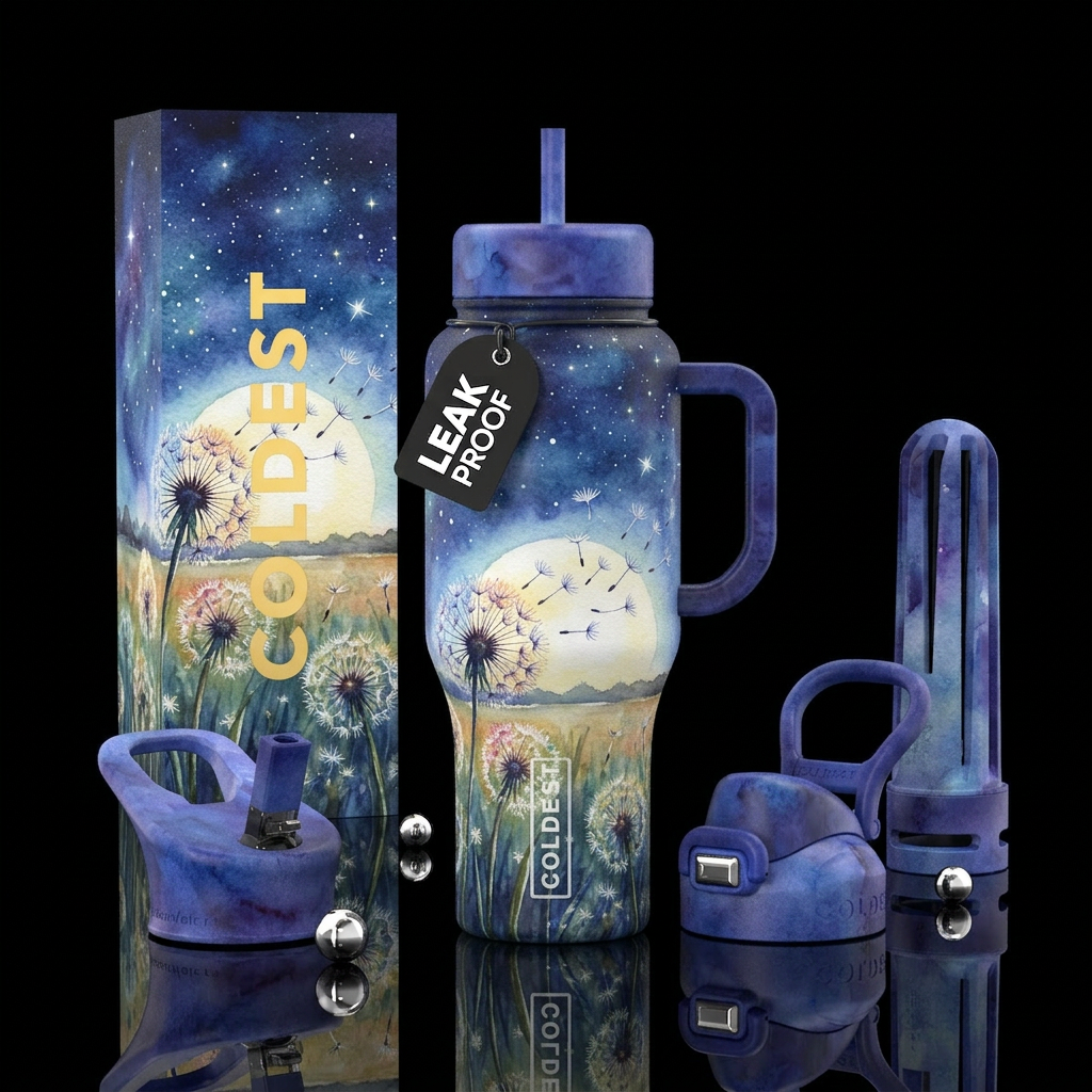 Dandelion water bottle design