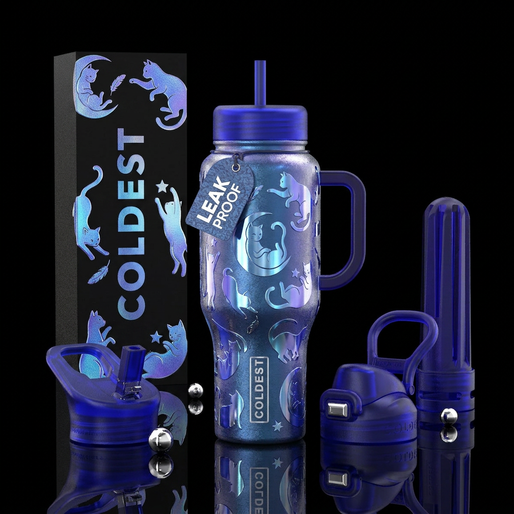 Cats water bottle design
