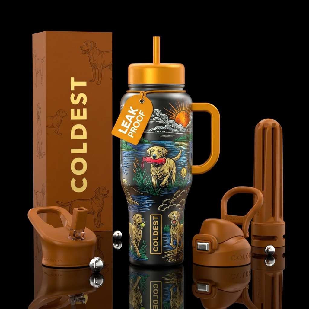 Labrador life water bottle design