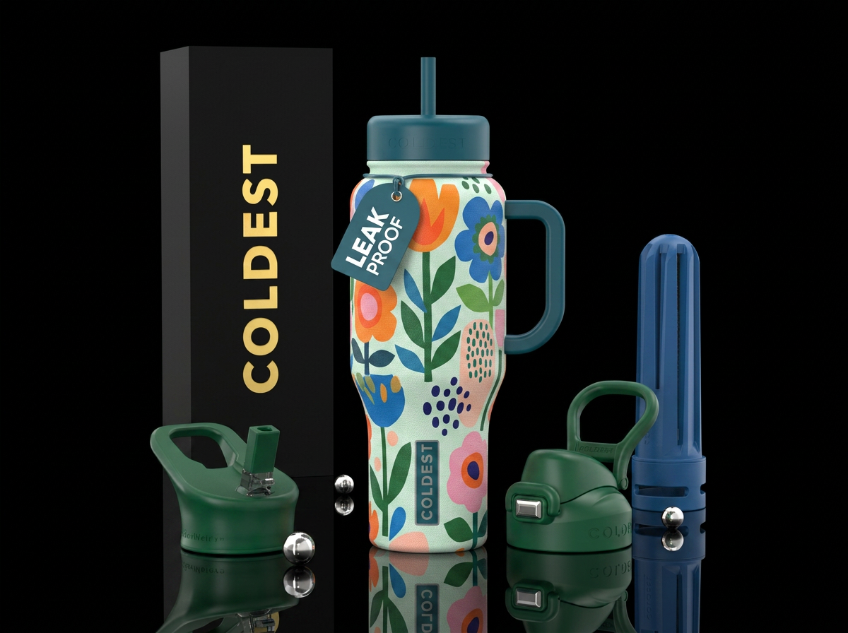 Flowers water bottle design