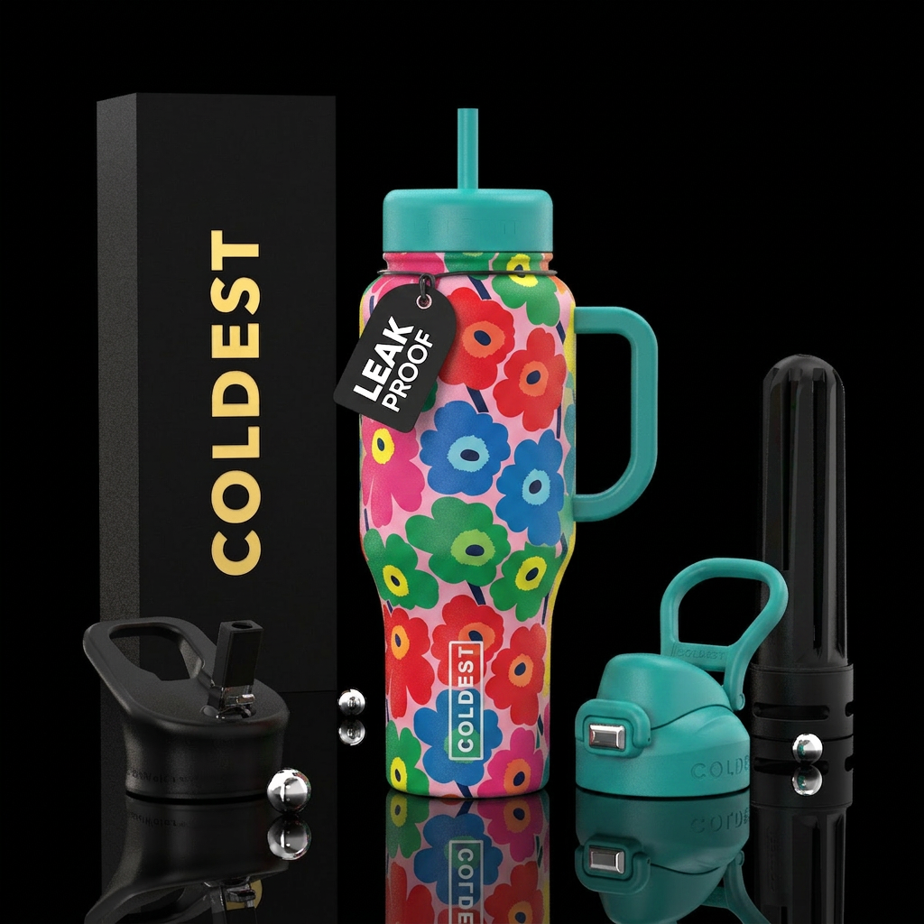 Flowers water bottle design