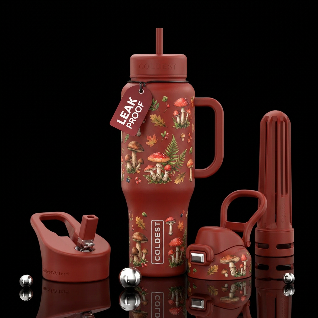 Mushroom water bottle design