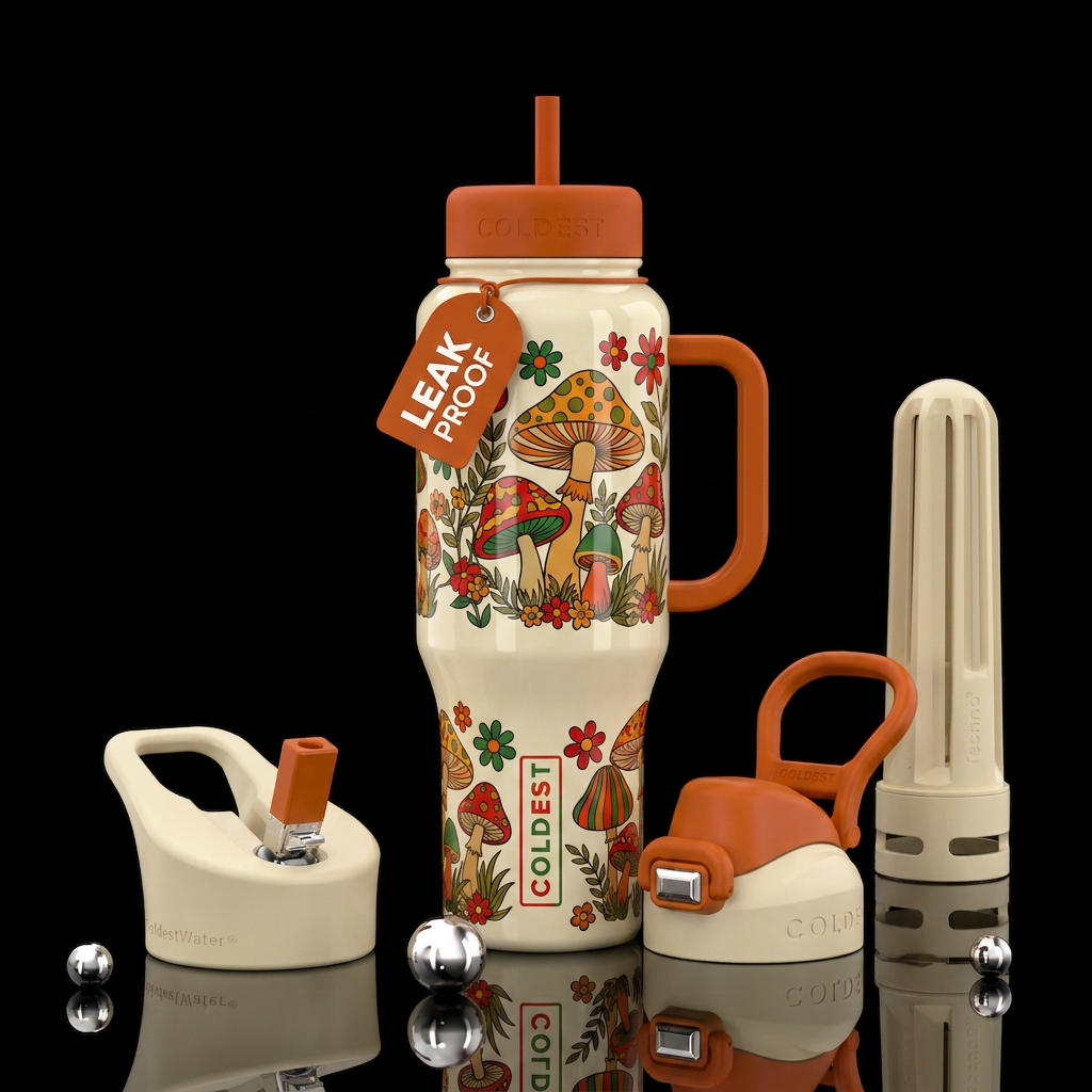 Vintage mushroom 🍄 water bottle design